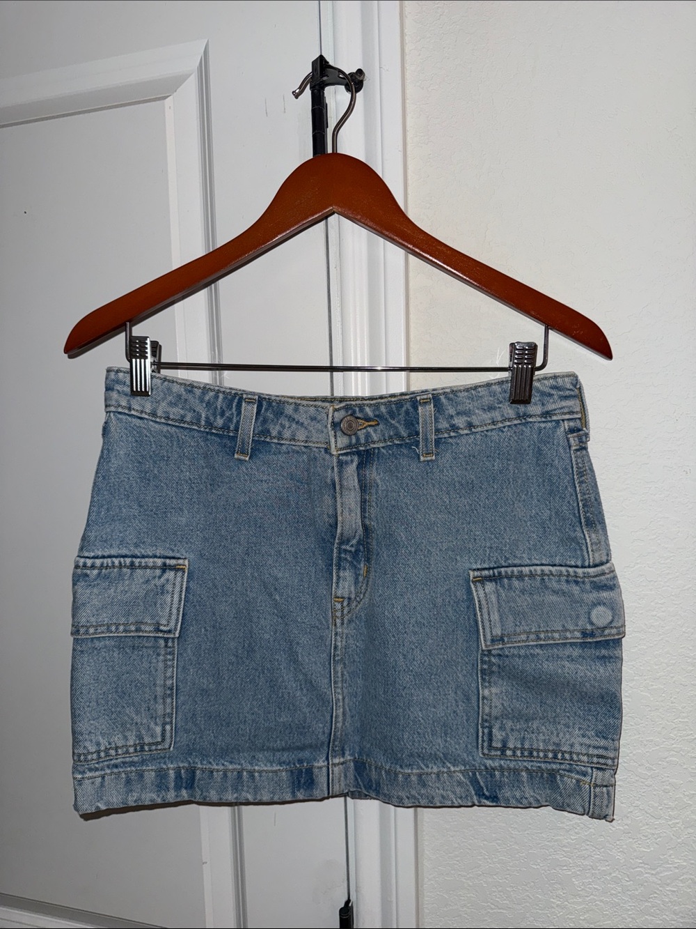 Levi's Light Blue Denim Cargo Mini Skirt